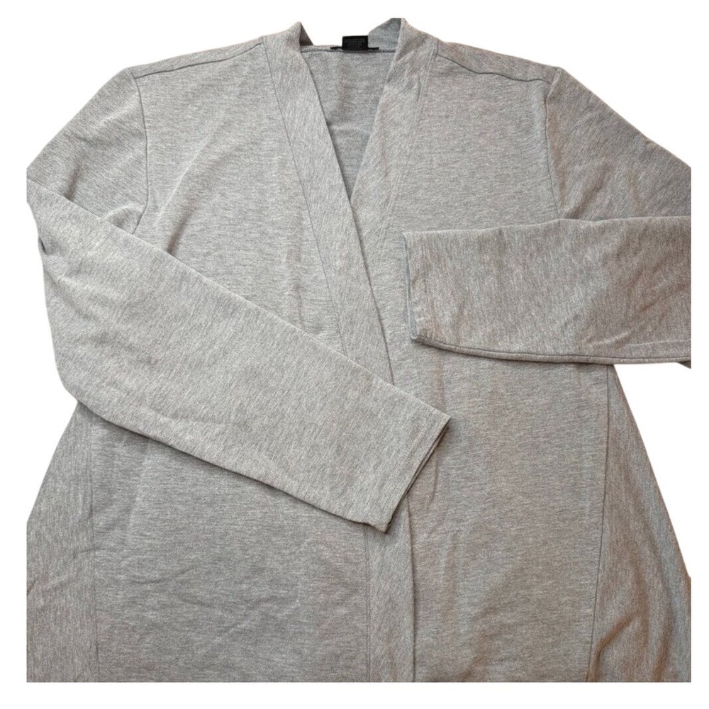 Natori Cardigan Women Size M Gray Open Front Long Sleeve Knit Soft Minimalist‎